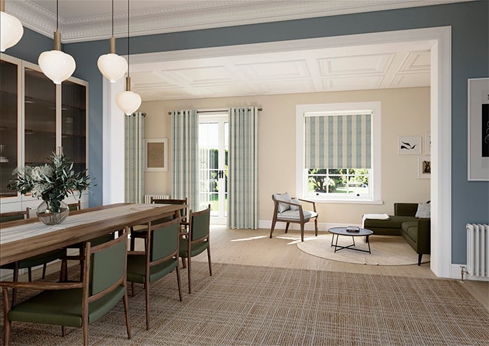 Land & Shore Fintra Stripe (Blackout), Teal - Twist&Fit Roller Blind - Image 7